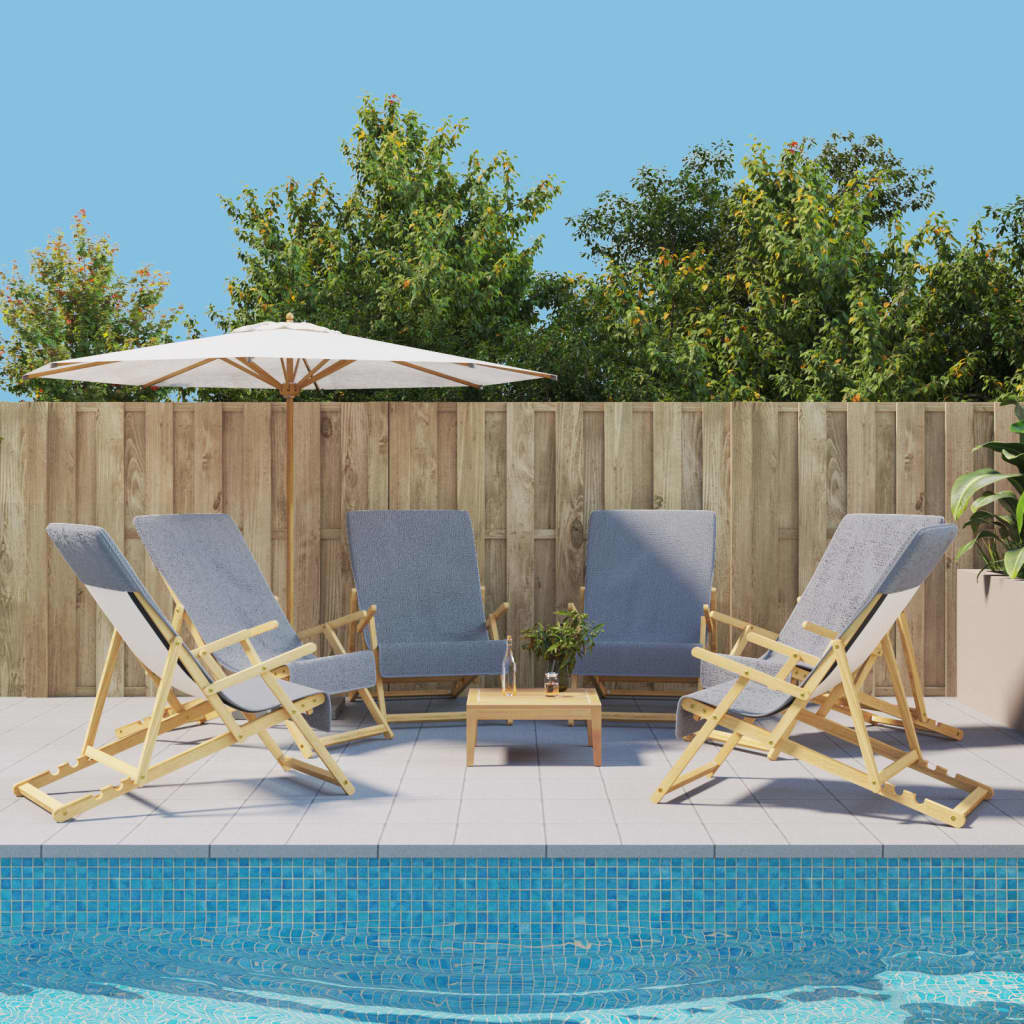 Serviettes de plage 6 pcs Gris 60x135 cm Tissu 400 GSM