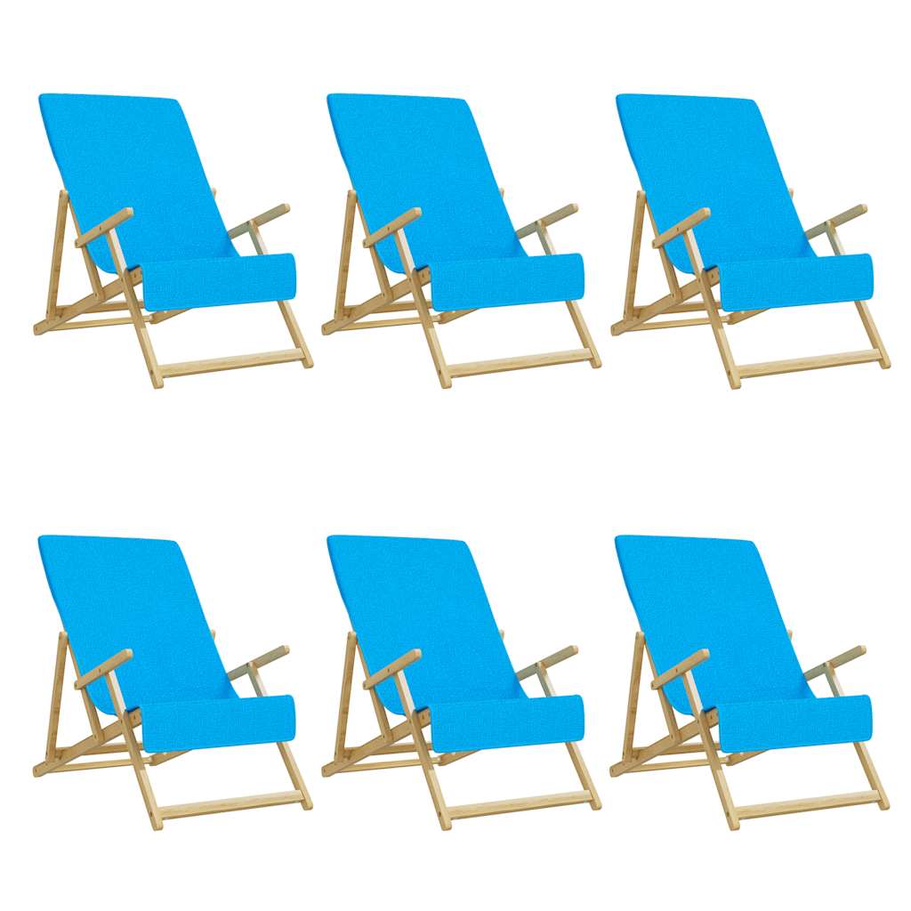 Beach Towels 6 Pcs. Turquoise 60x135 cm Fabric 400 GSM