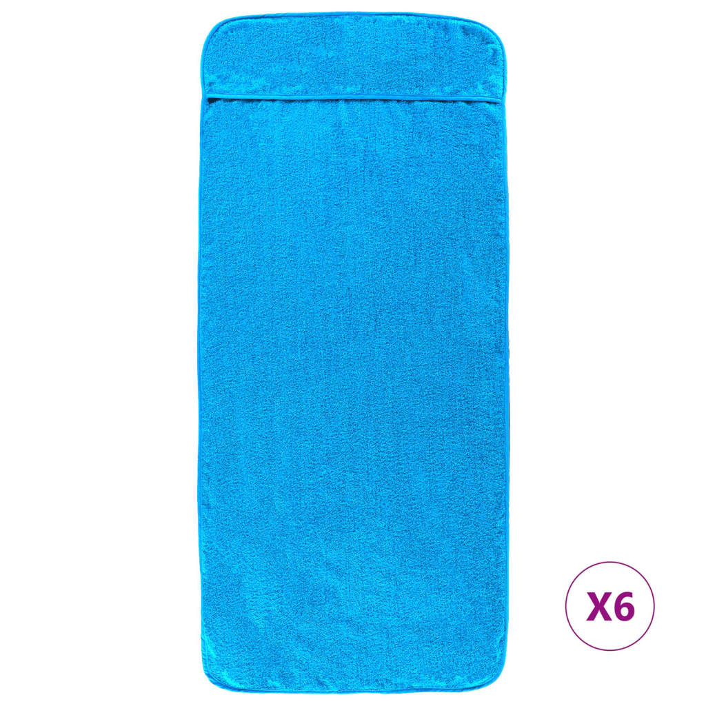 Beach Towels 6 Pcs. Turquoise 60x135 cm Fabric 400 GSM