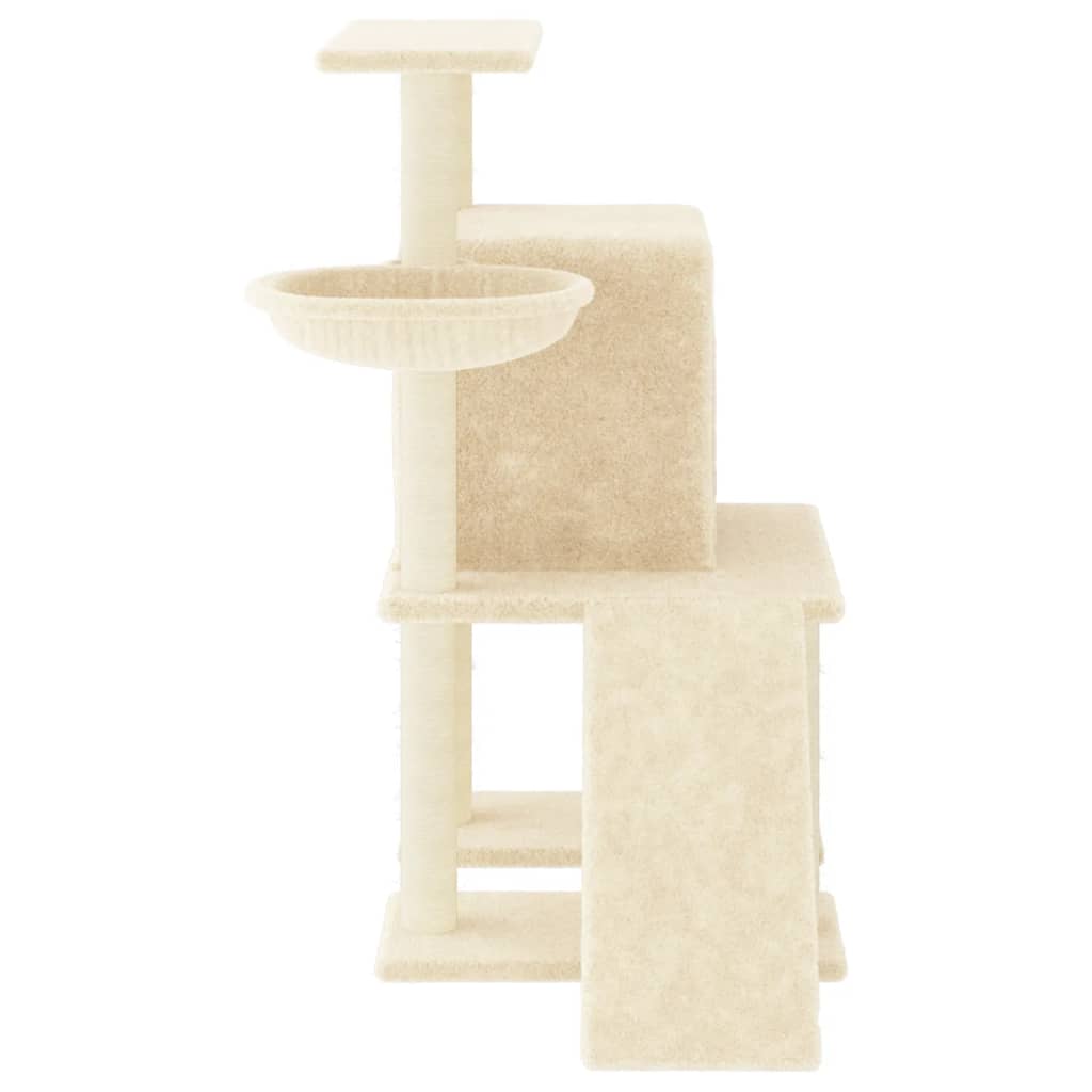 Kratzbaum mit Sisal-Kratzsäulen Creme 96,5 cm