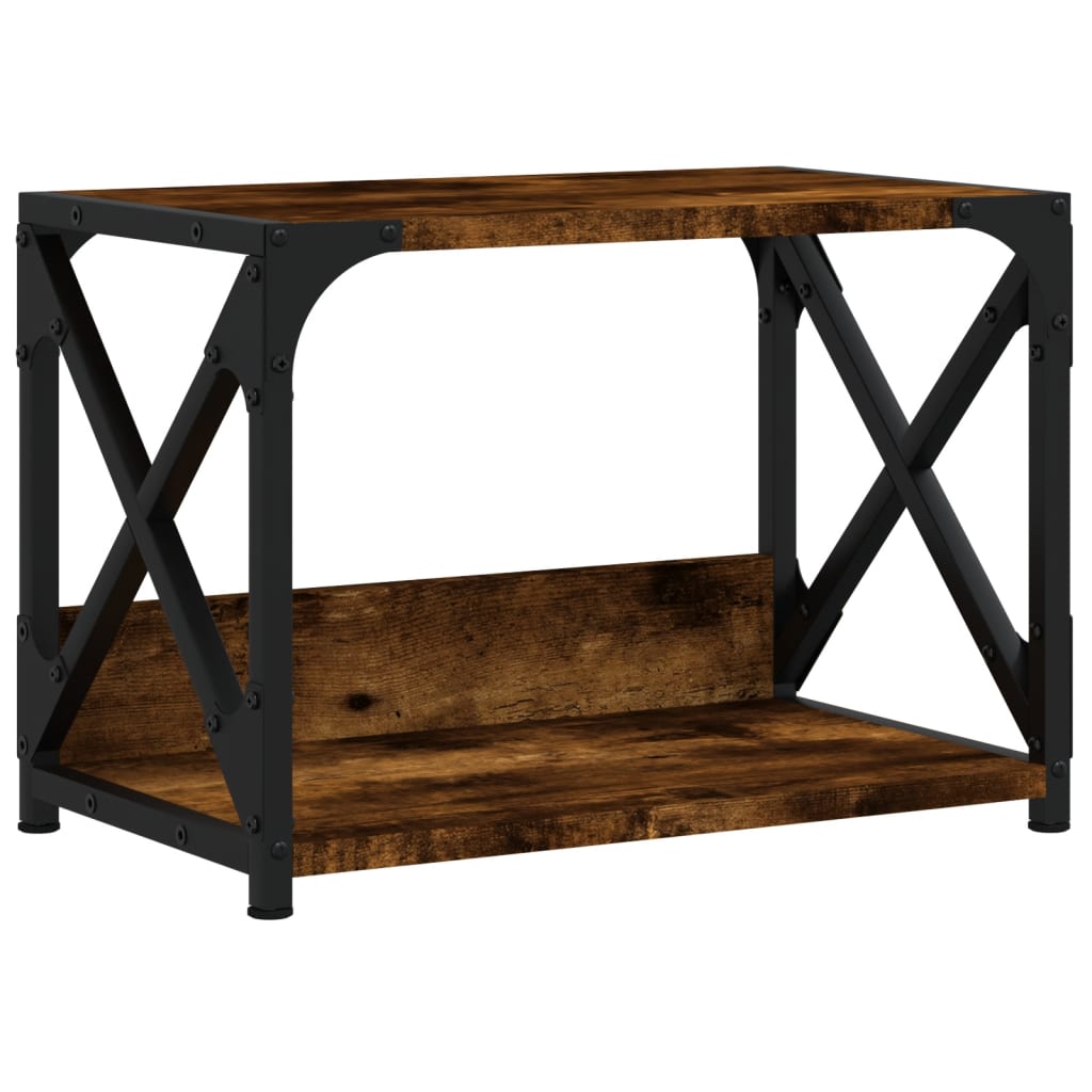 Meuble imprimante 2 étagères chêne fumé 44x26x31,5 cm