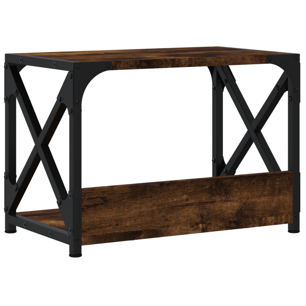 Meuble imprimante 2 étagères chêne fumé 44x26x31,5 cm