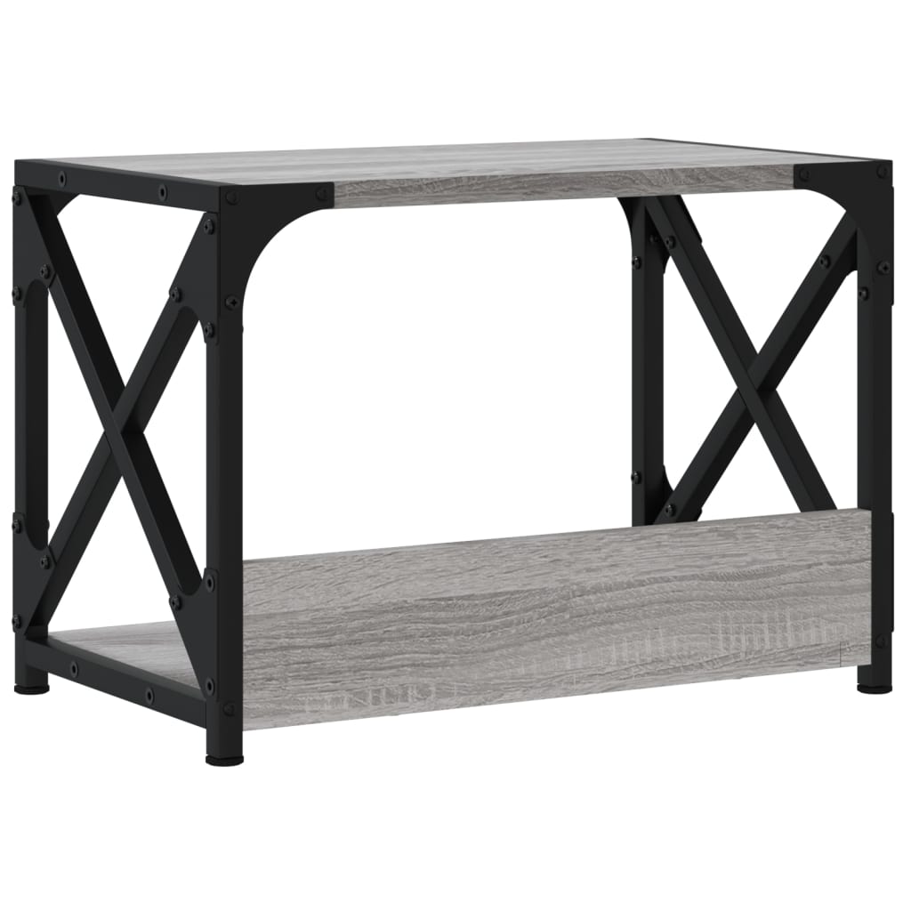 Meuble d'imprimante 2 étagères Gris Sonoma 44x26x31,5cm Bois d'ingénierie