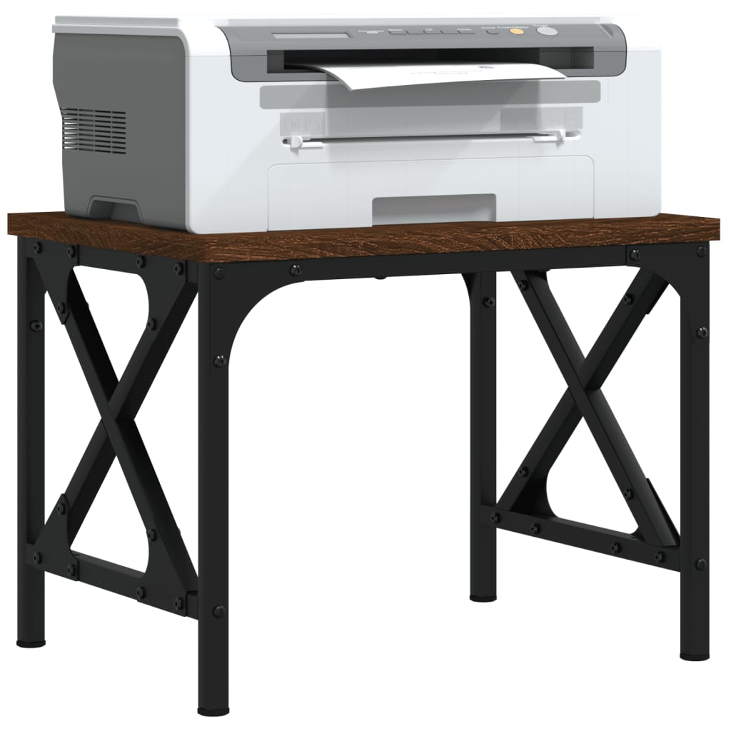 Printer Stand Brown Oak Effect 40x30x31 cm Engineered Wood