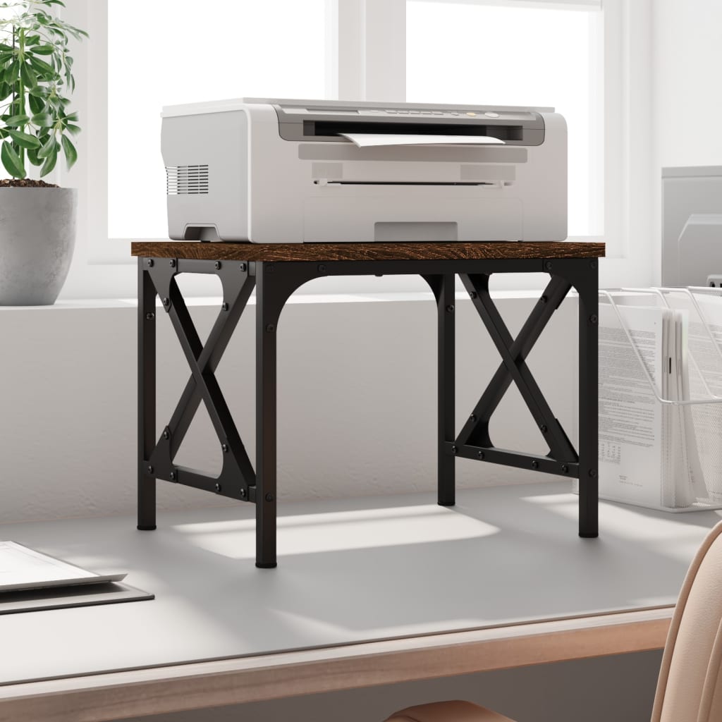 Printer Stand Brown Oak Effect 40x30x31 cm Engineered Wood