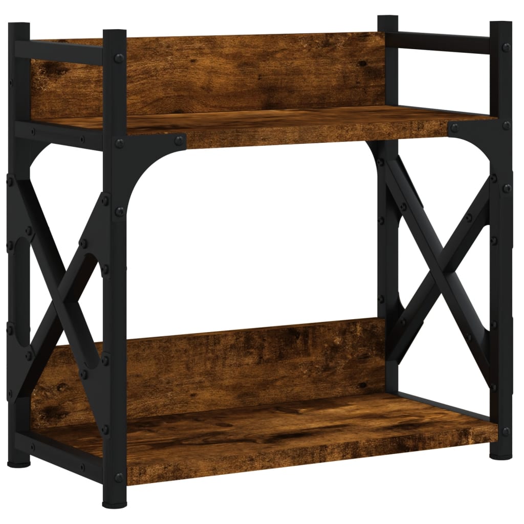 Meuble d'imprimante 2 étagères chêne fumé 40x20x40 cm Bois d'ingénierie
