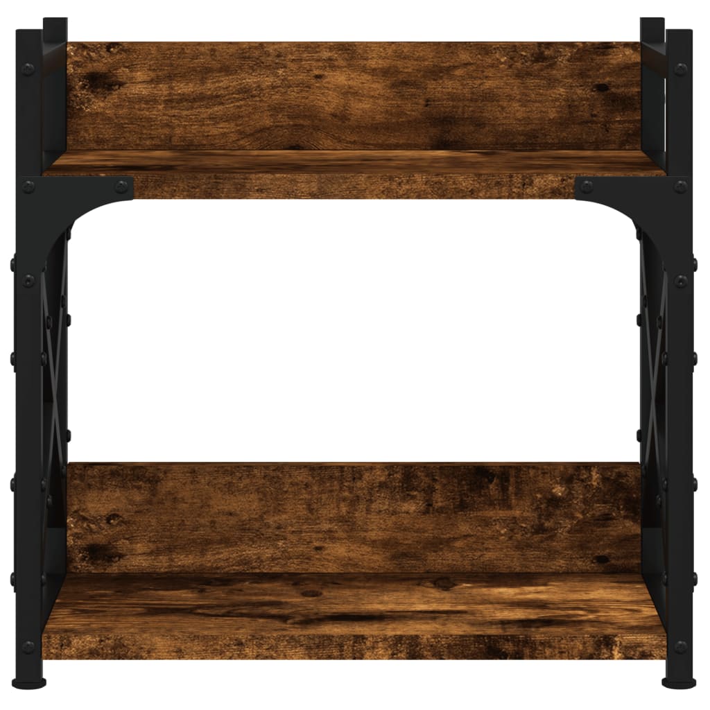 Meuble d'imprimante 2 étagères chêne fumé 40x20x40 cm Bois d'ingénierie