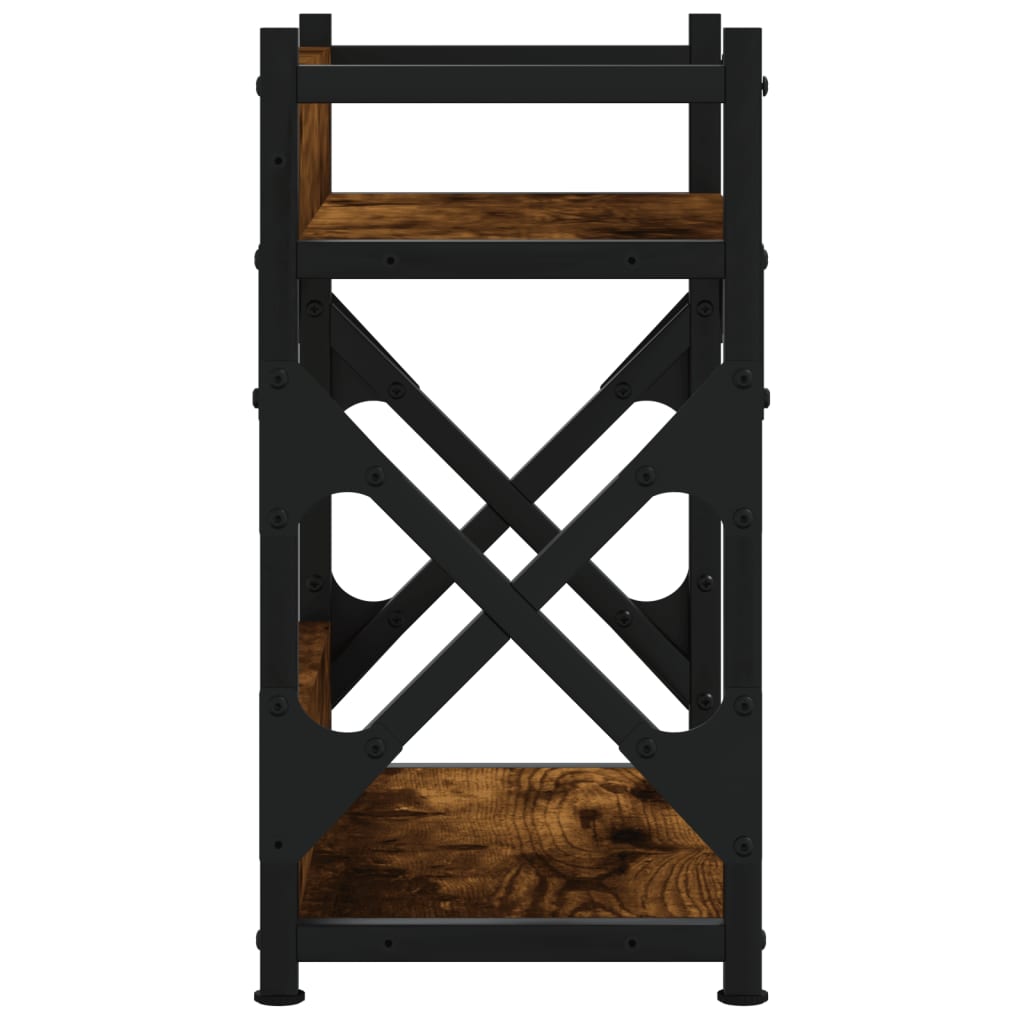 Meuble d'imprimante 2 étagères chêne fumé 40x20x40 cm Bois d'ingénierie