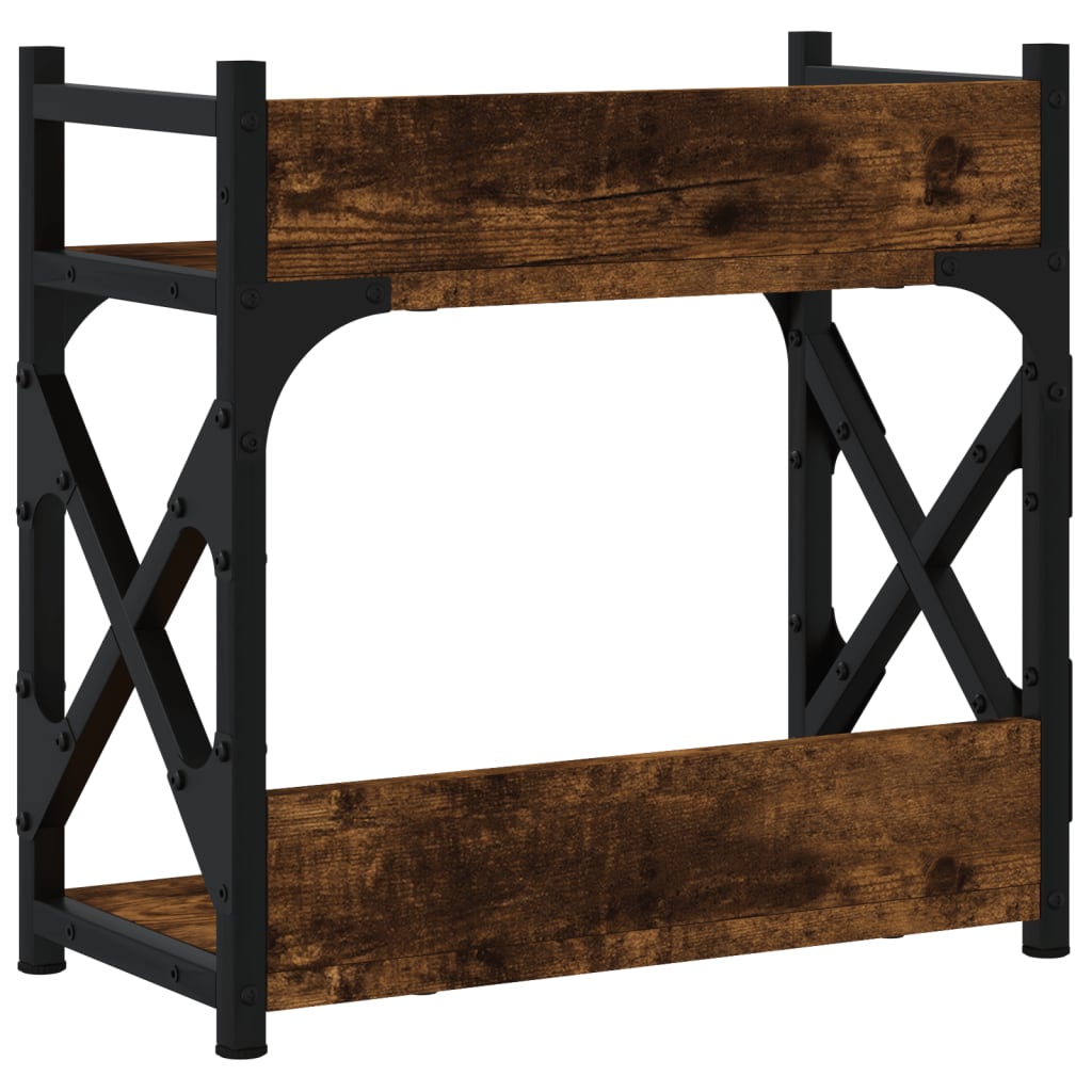 Meuble d'imprimante 2 étagères chêne fumé 40x20x40 cm Bois d'ingénierie