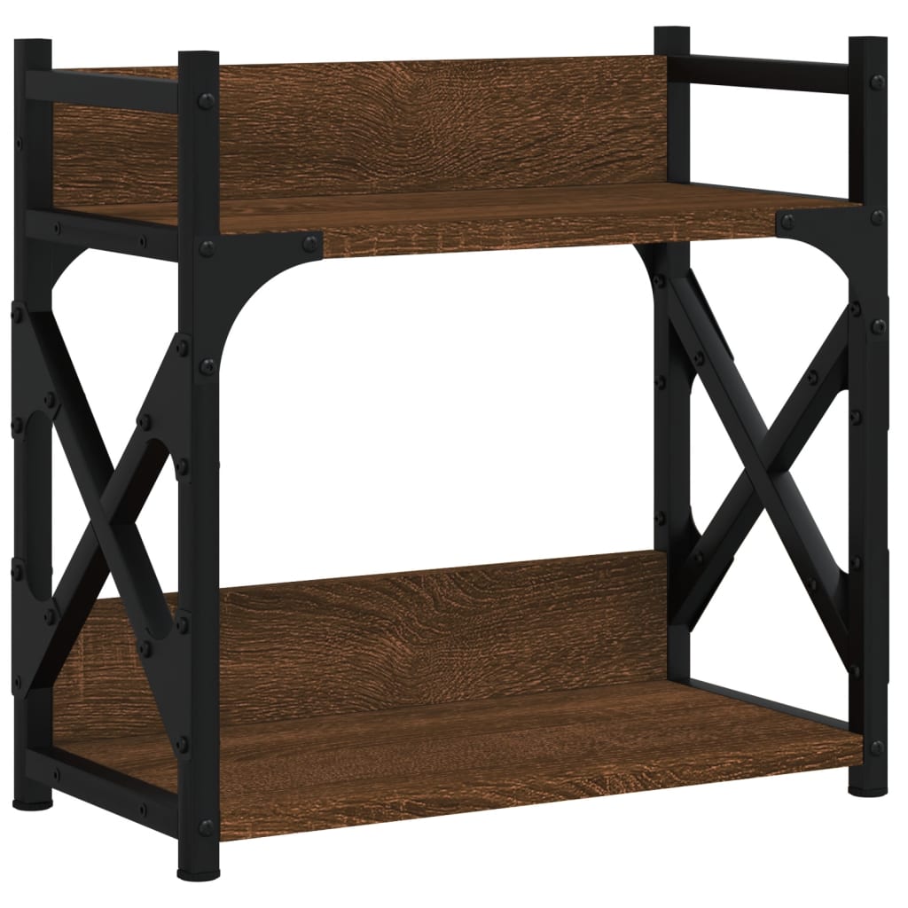 Printer Stand 2 Shelves Brown Oak Look 40x20x40 cm