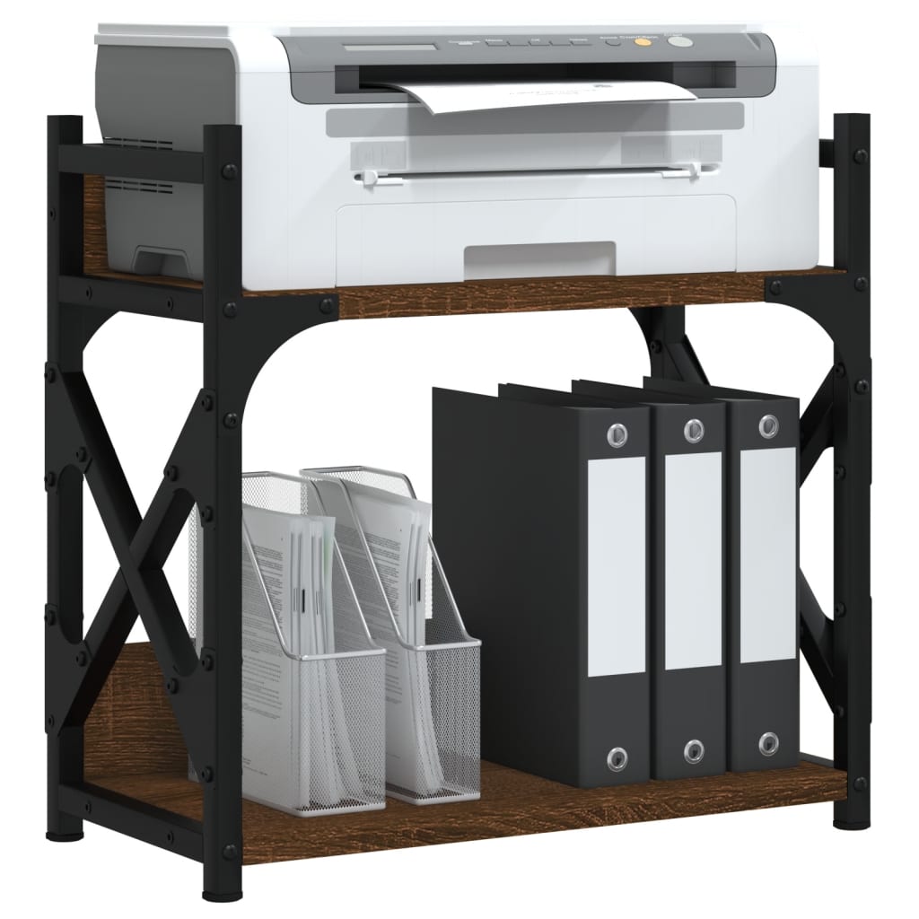 Printer Stand 2 Shelves Brown Oak Look 40x20x40 cm