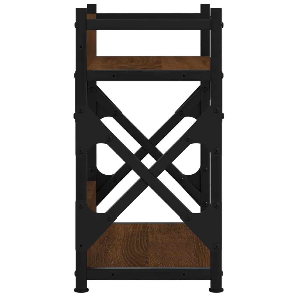 Printer Stand 2 Shelves Brown Oak Look 40x20x40 cm
