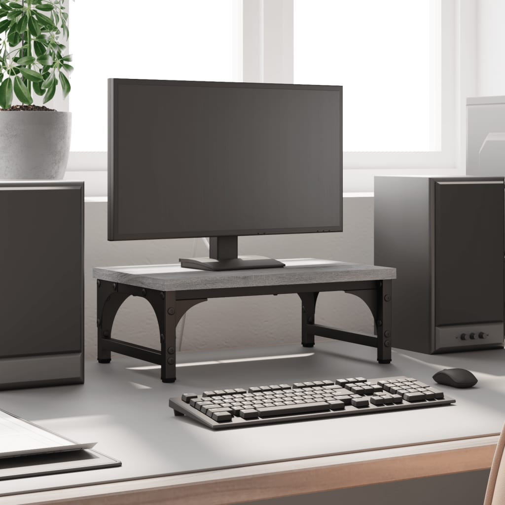 Monitor Stand Gray Sonoma 37x23x14 cm Engineered Wood