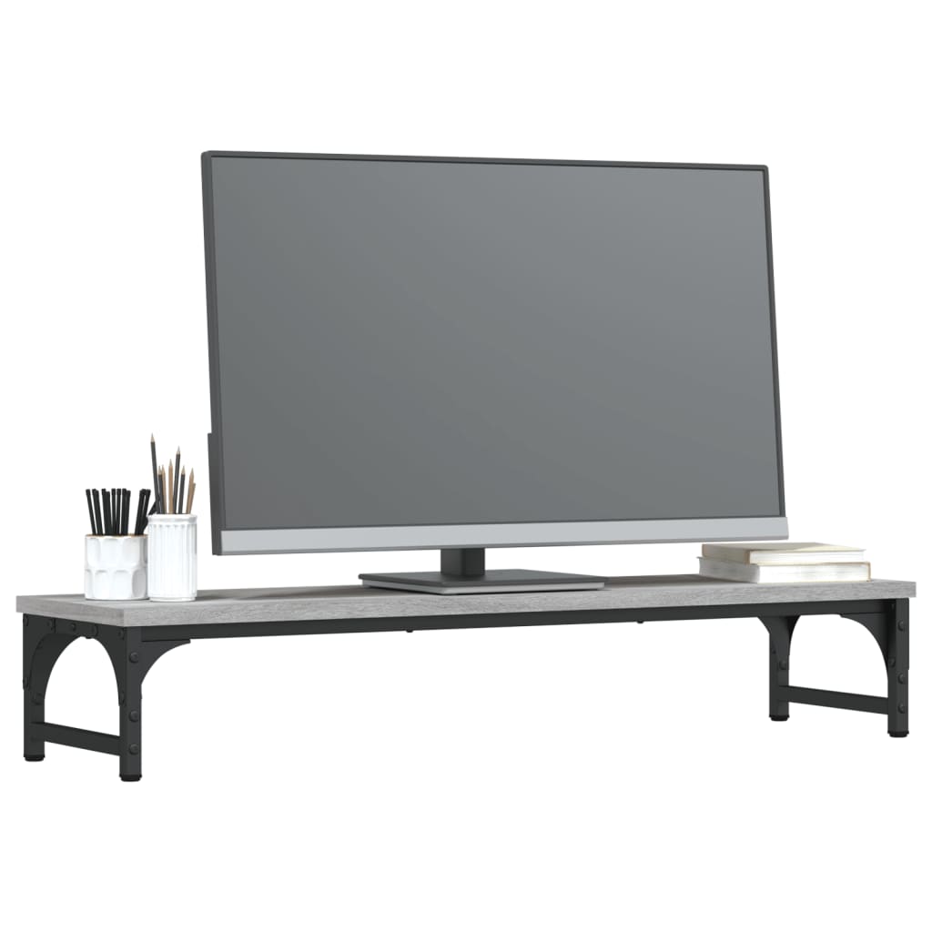 Support d'écran gris Sonoma 85x23x15,5 cm en bois d'ingénierie