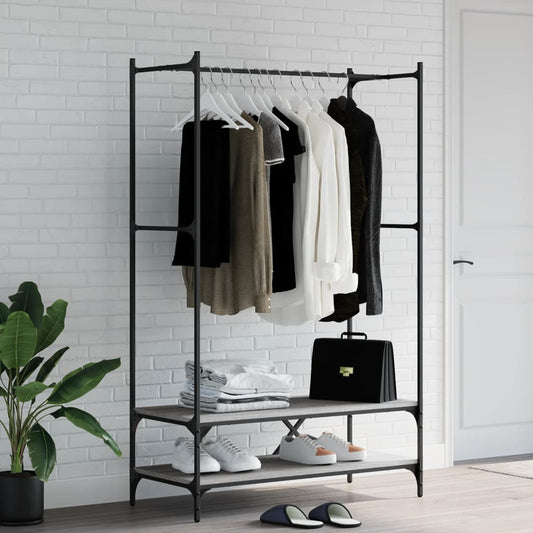 Garment Rack with Shelves Grey Sonoma Engineered Wood