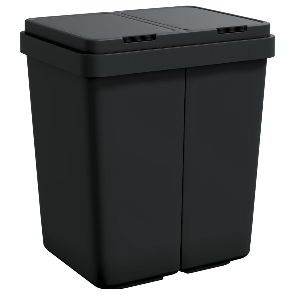 Poubelle double anthracite 2x25 L
