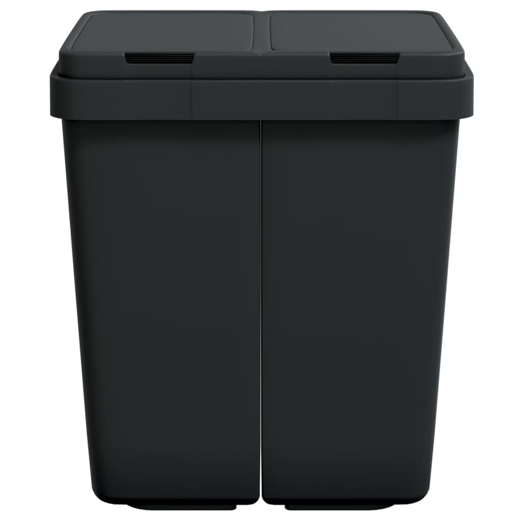 Poubelle double anthracite 2x25 L