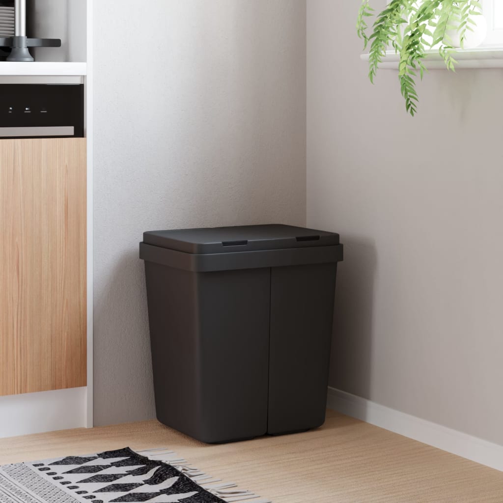 Poubelle double anthracite 2x25 L
