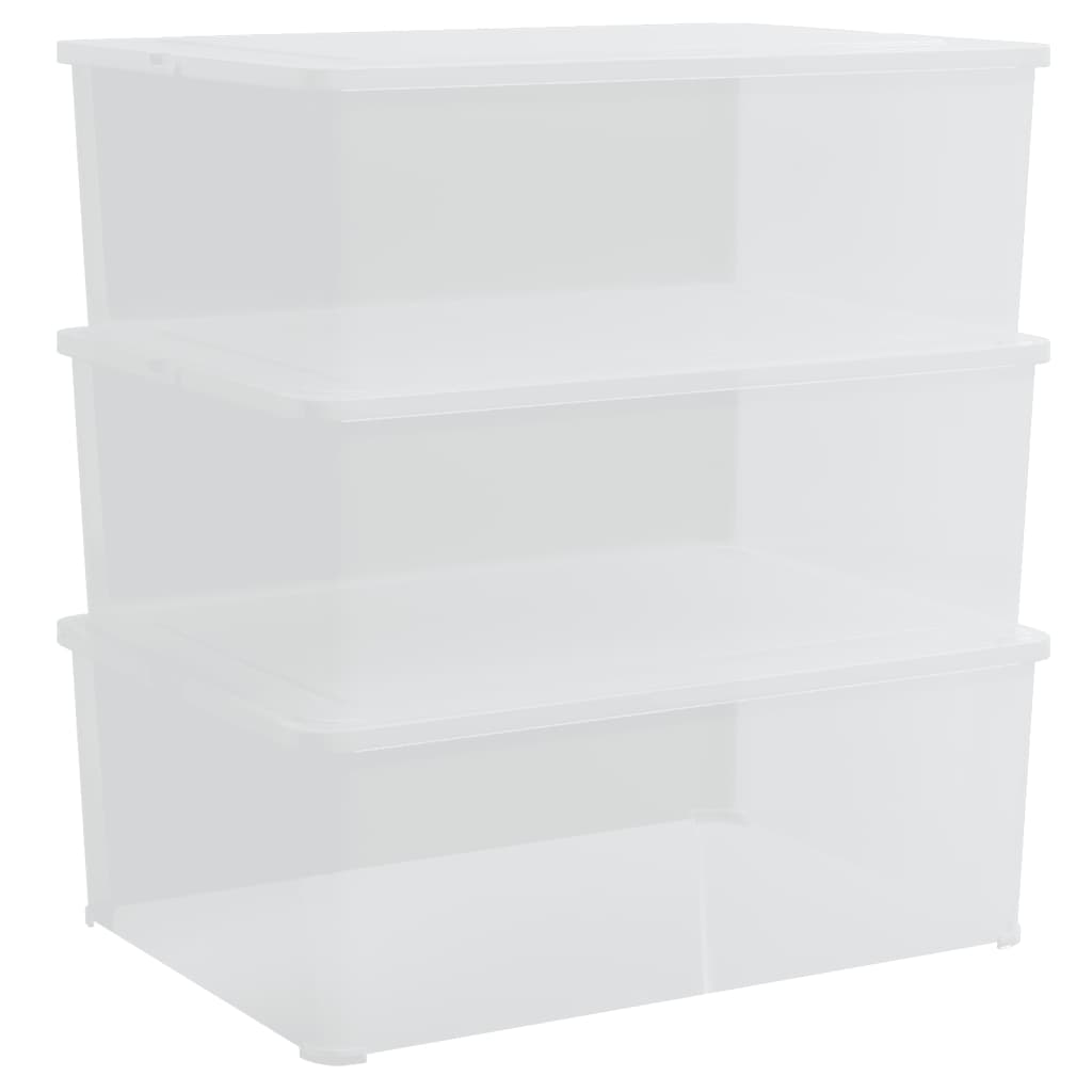 Boîtes de rangement 3 pcs. Plastique 10 L Empilables