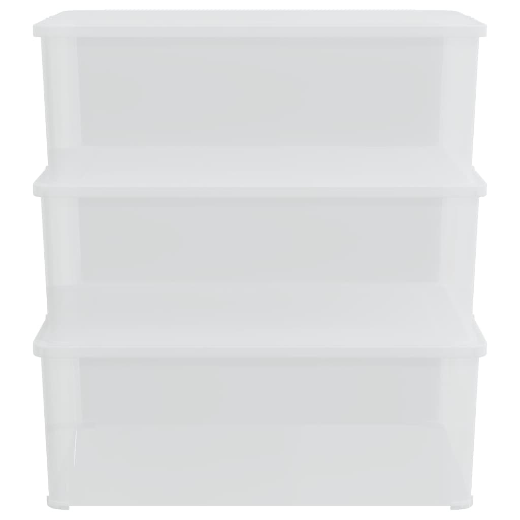 Boîtes de rangement 3 pcs. Plastique 10 L Empilables