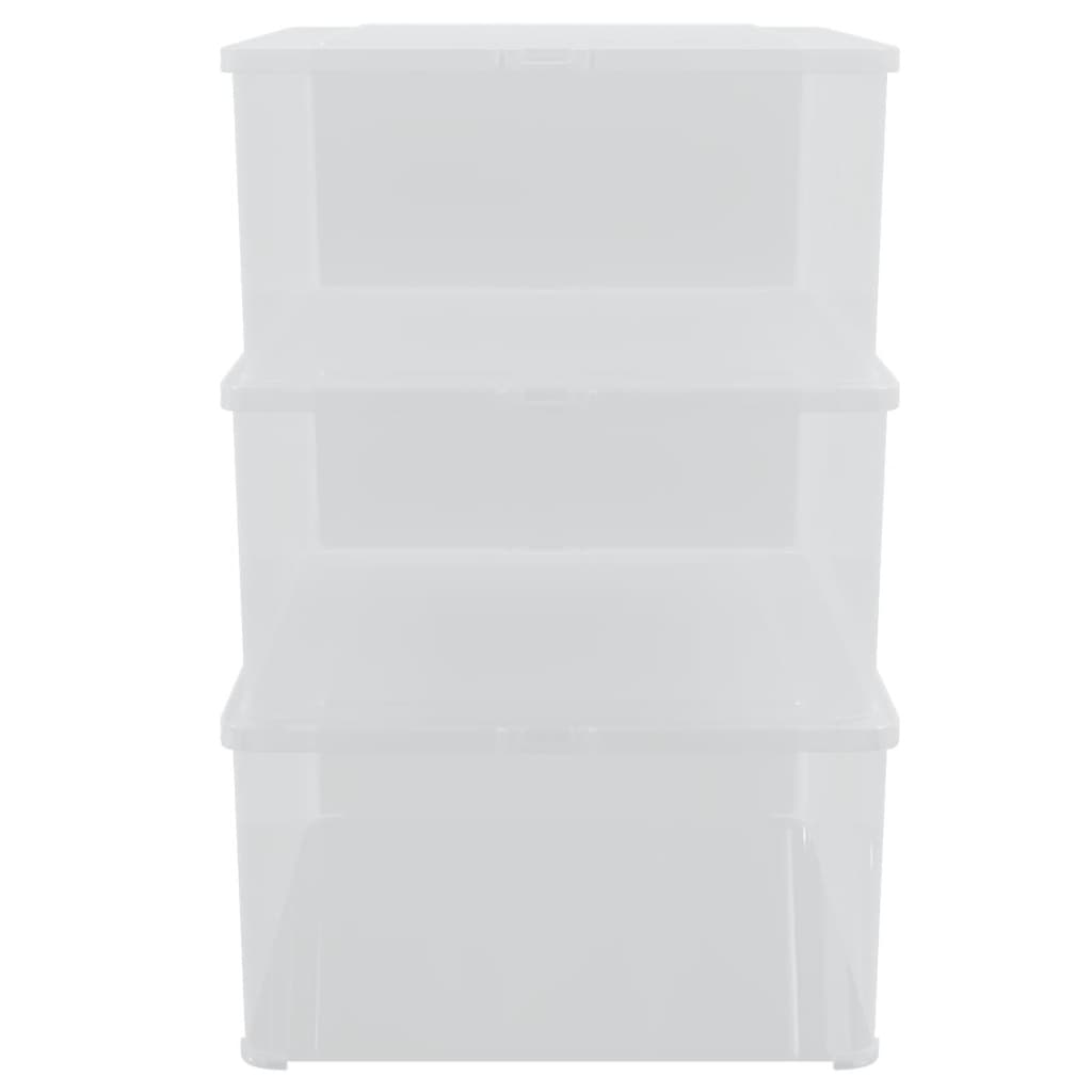 Boîtes de rangement 3 pcs. Plastique 10 L Empilables