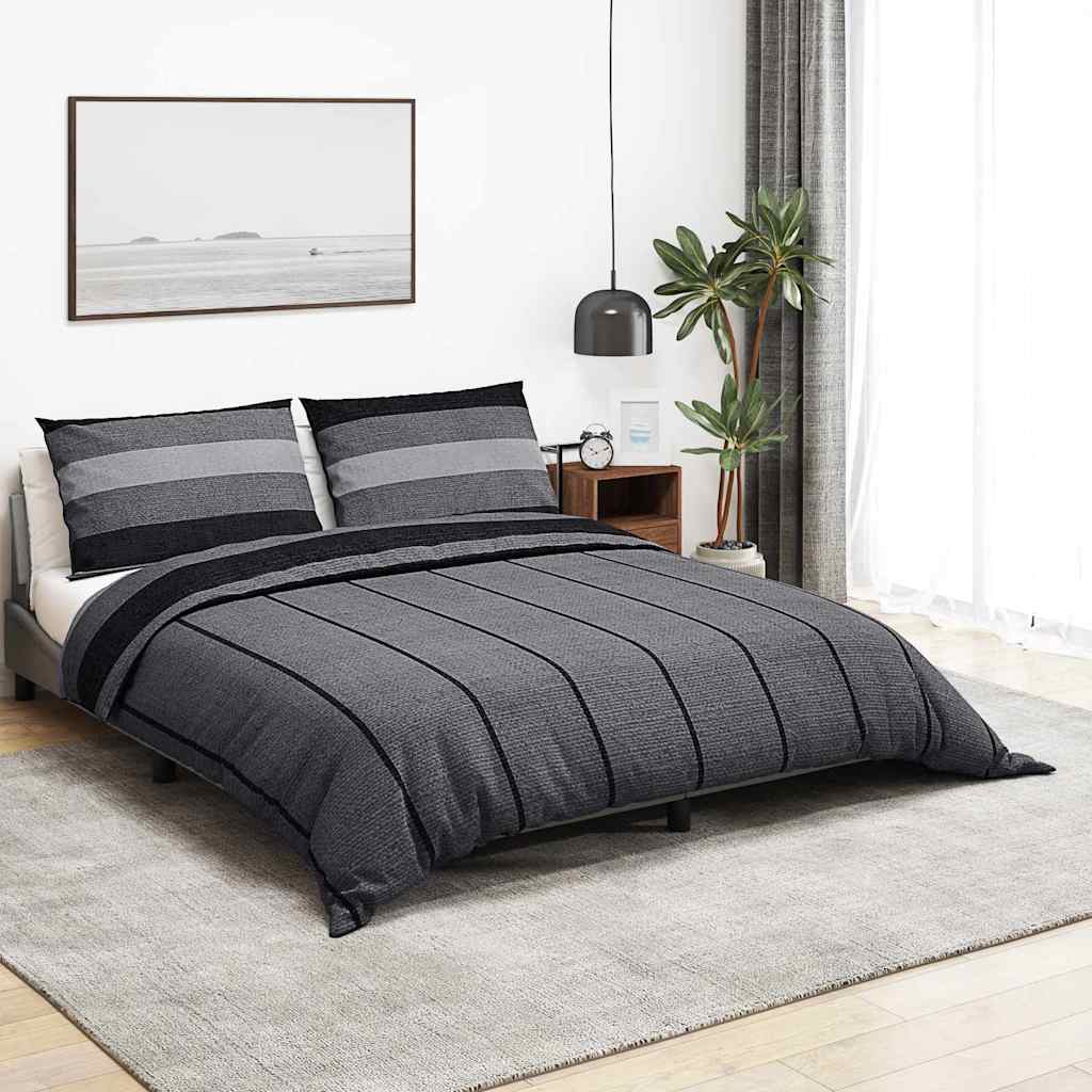 Parure de lit Gris Foncé 240x220 cm Coton