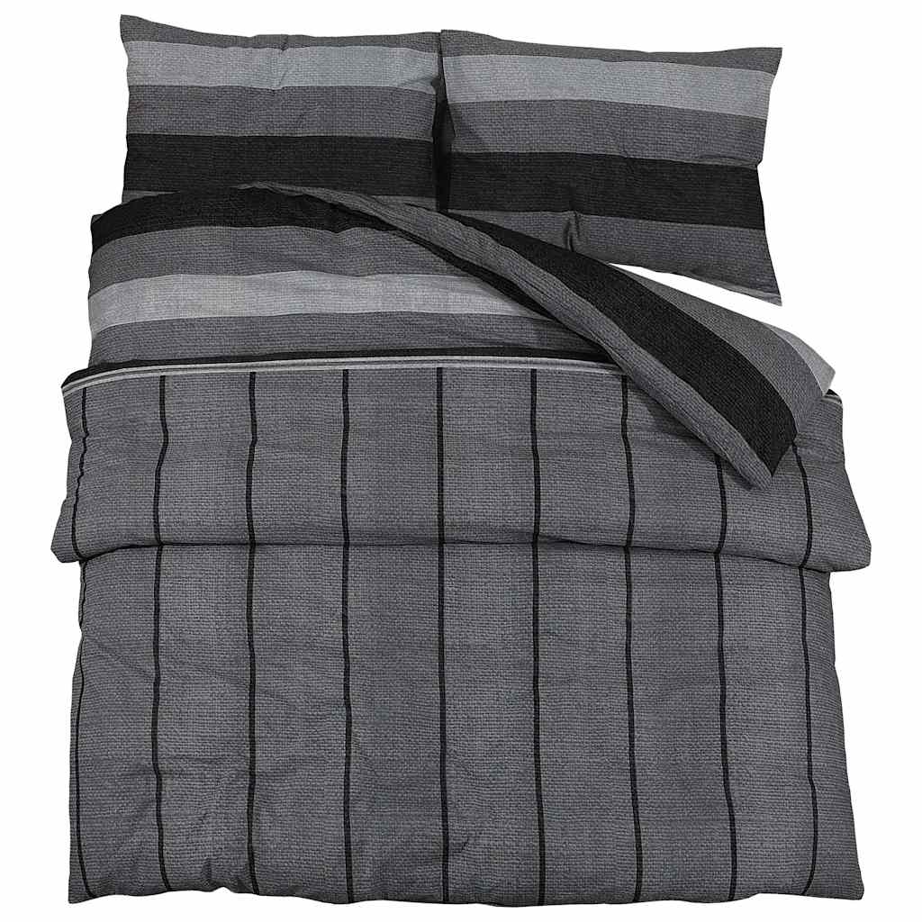 Bedding Set Dark Grey 135x200 cm Cotton
