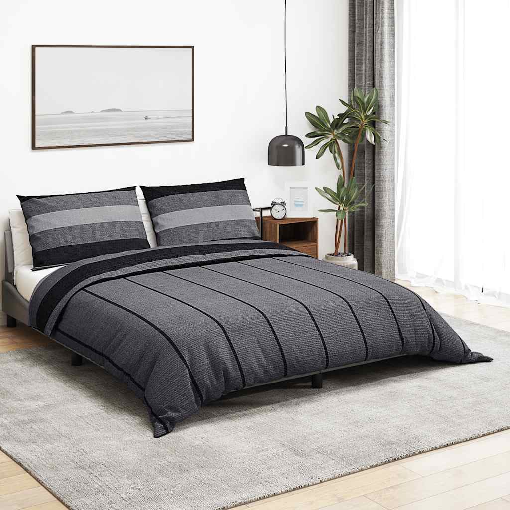 Bedding Set Dark Grey 135x200 cm Cotton
