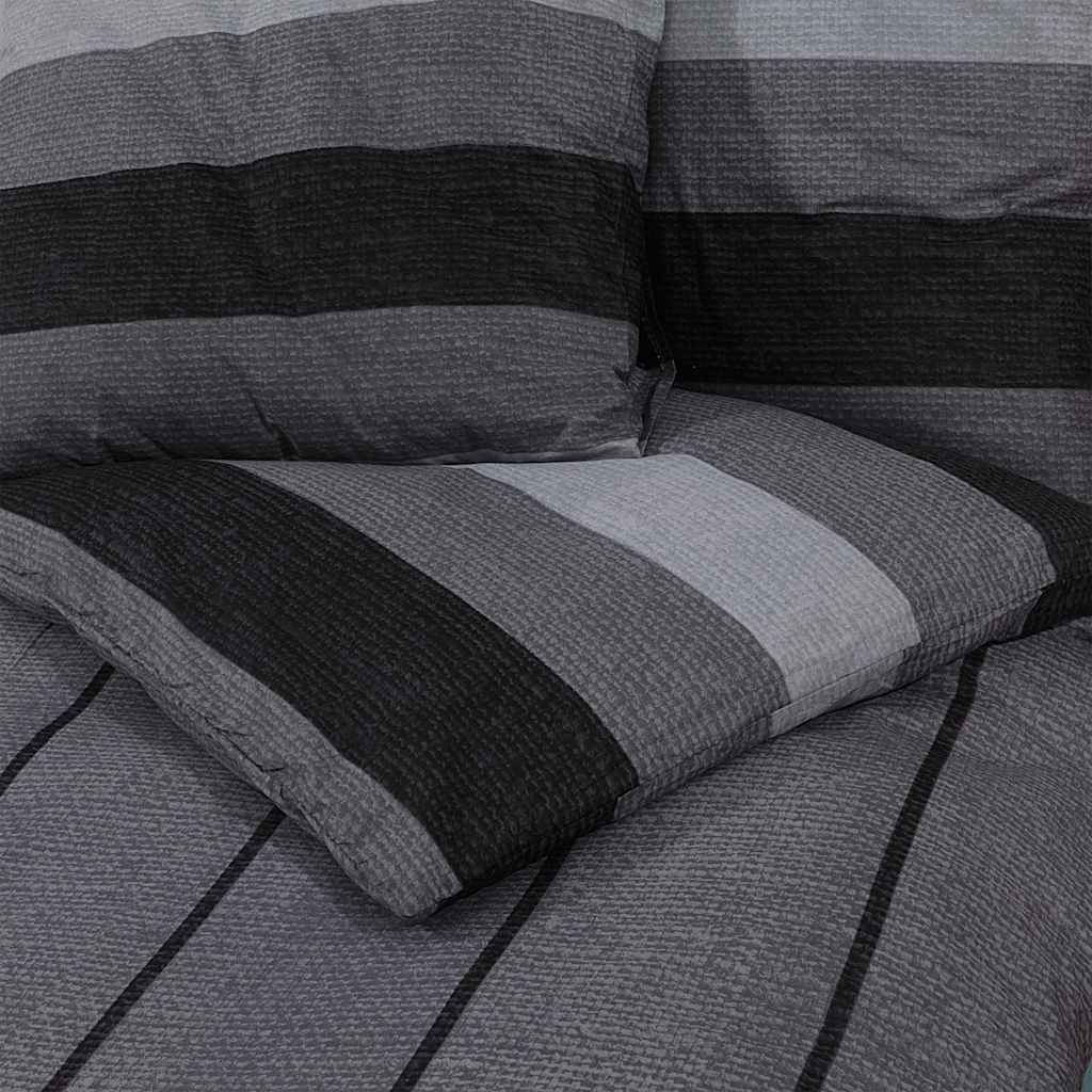 Parure de lit gris foncé 200x200 cm coton