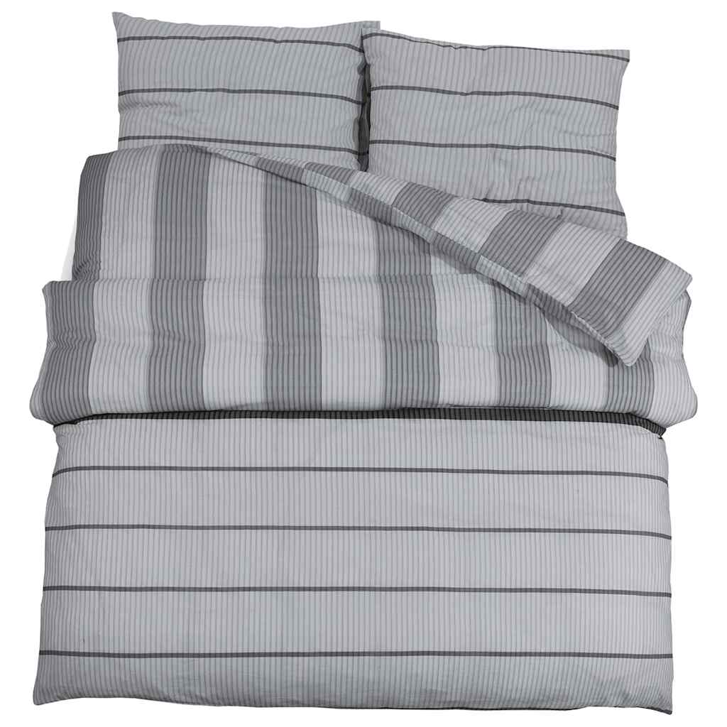 Grey Bed Linen Set 140x200 cm Cotton