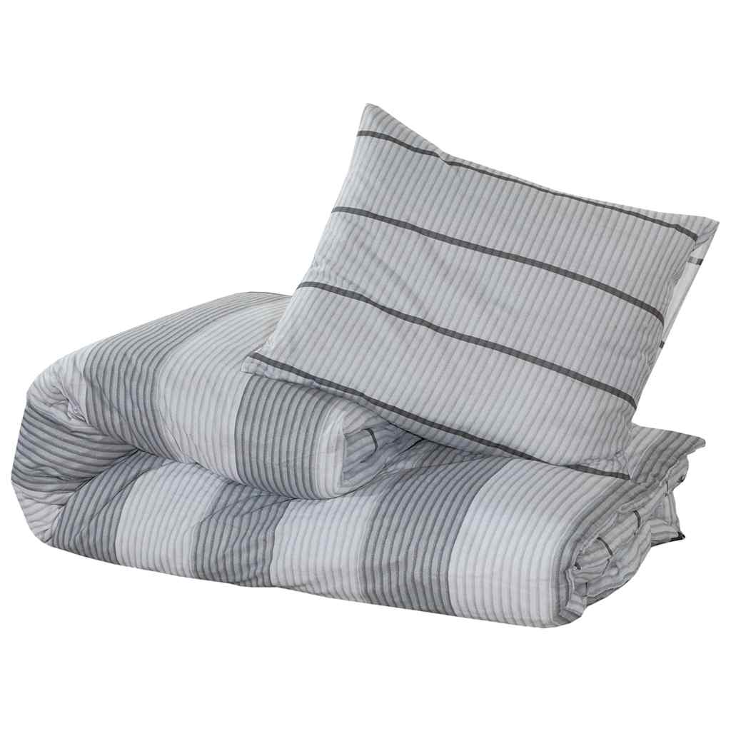 Grey Bed Linen Set 140x200 cm Cotton