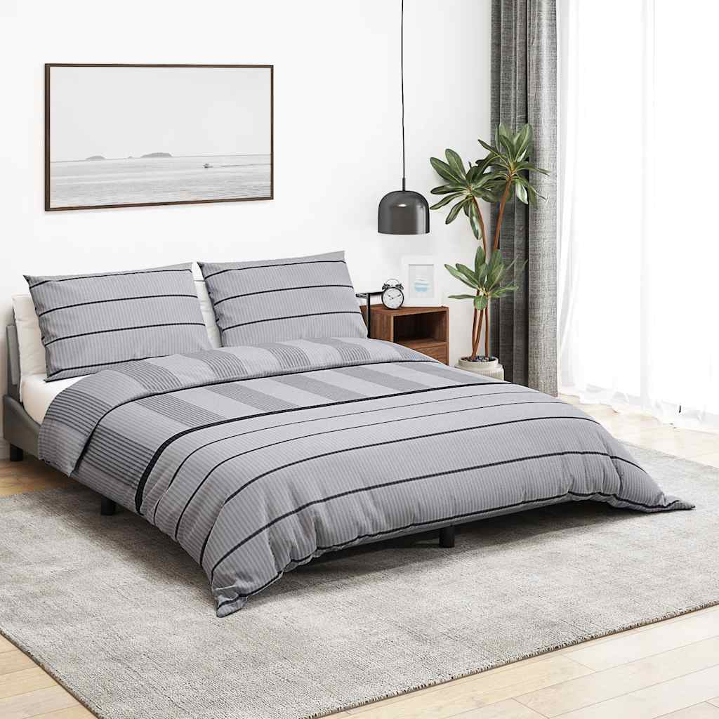 Parure de lit grise 140x200 cm Coton