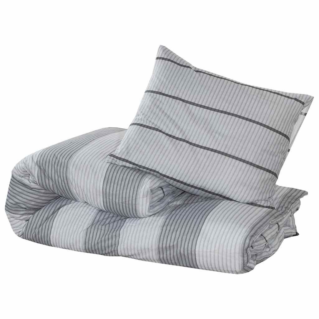Parure de lit grise 260x240 cm coton