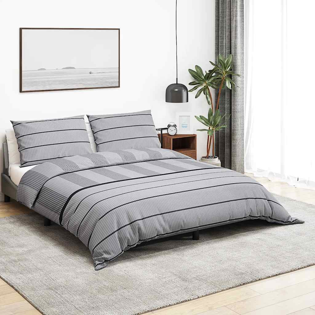 Bettwäsche-Set Grau 135x200 cm Baumwolle