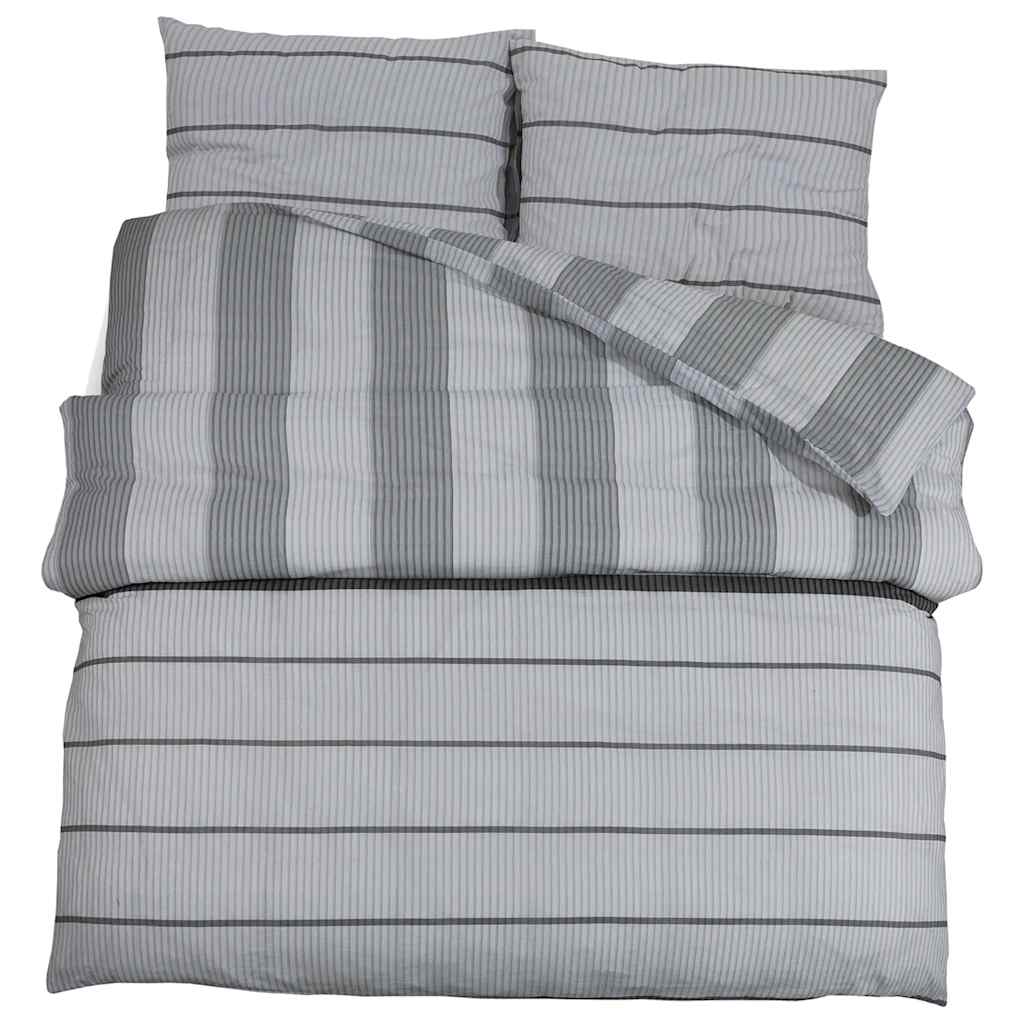 Grey Duvet Cover Set 225x220 cm Cotton