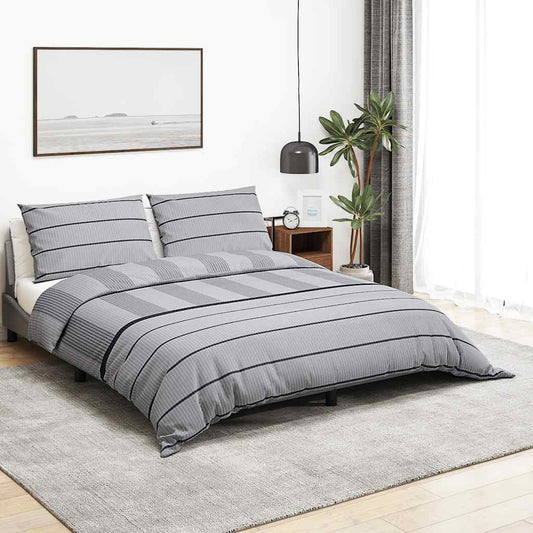 Bettwäsche-Set Grau 260x220 cm Baumwolle