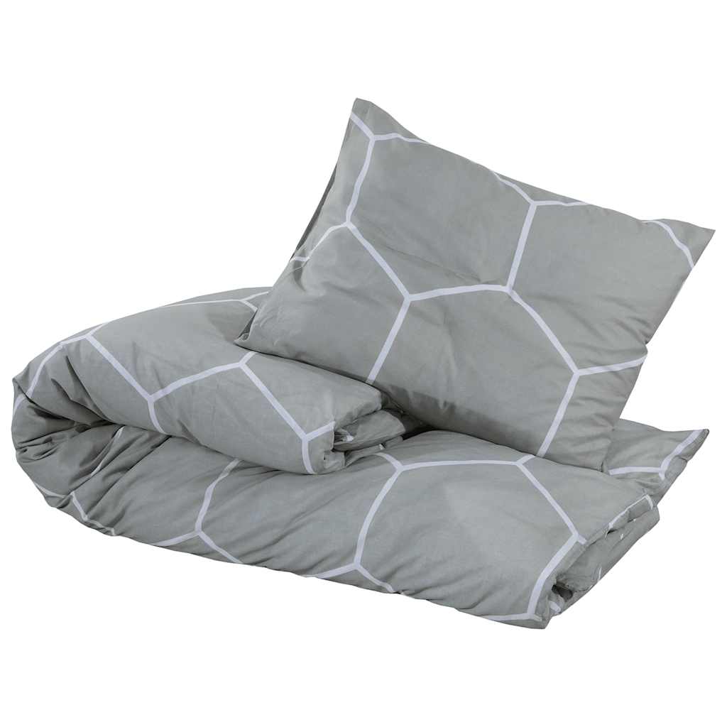 Parure de lit grise 140x200 cm coton
