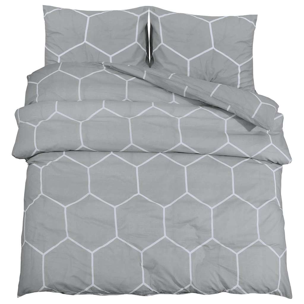 Parure de lit grise 200x200 cm coton