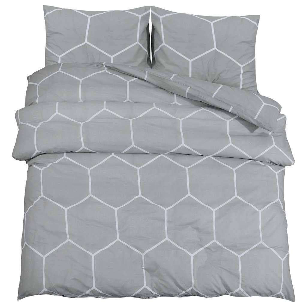 Parure de lit grise 140x200 cm coton