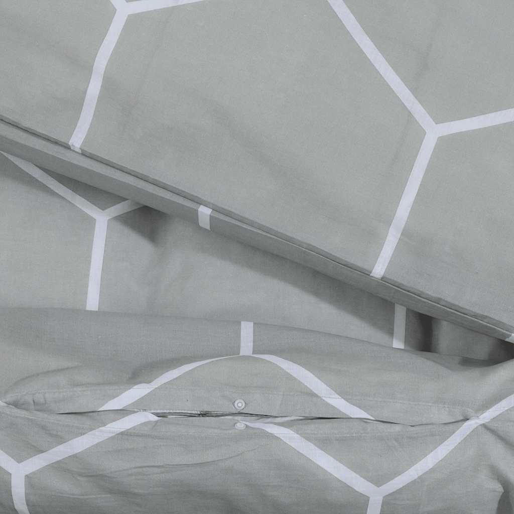 Parure de lit grise 220x240 cm coton