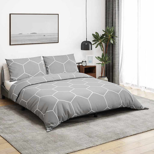 Grey Bed Linen Set 260x240 cm Cotton