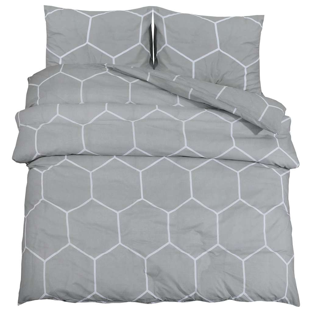 Parure de lit grise 200x220 cm en coton