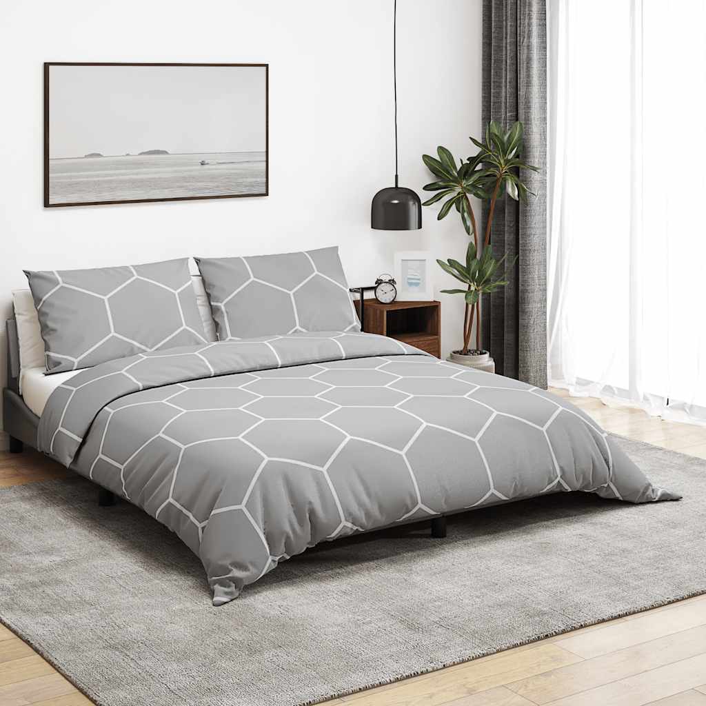 Parure de lit grise 200x200 cm en coton