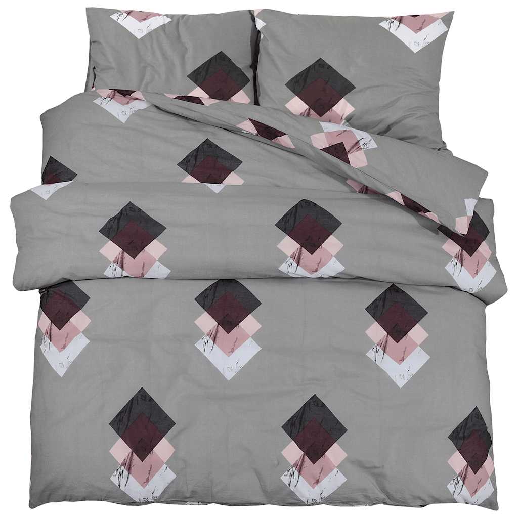 Parure de lit grise 200x200 cm coton