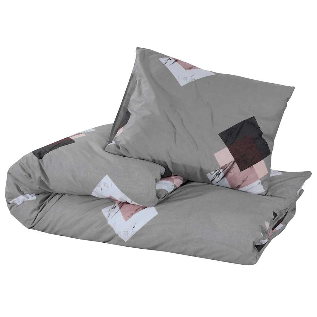 Parure de lit grise 200x200 cm coton