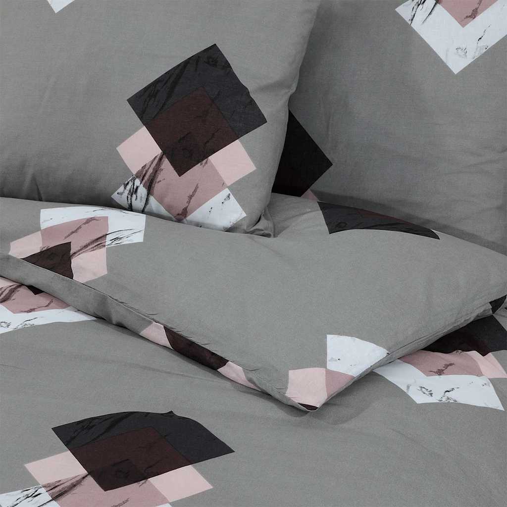 Parure de lit grise 240x220 cm coton