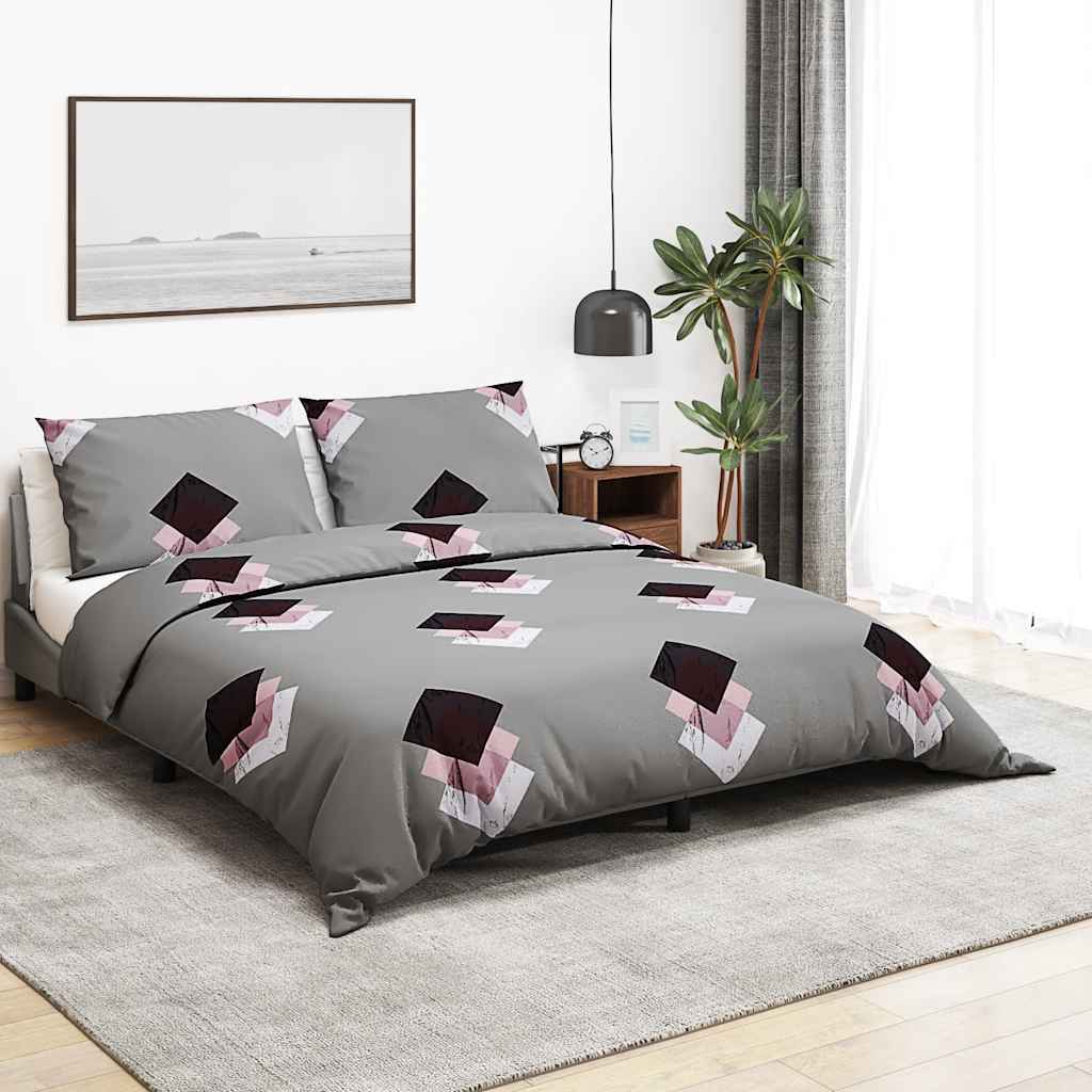 Parure de lit grise 240x220 cm coton