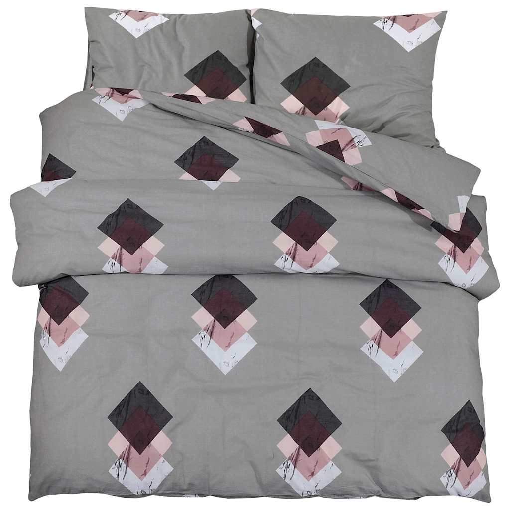 Parure de lit grise 220x240 cm coton