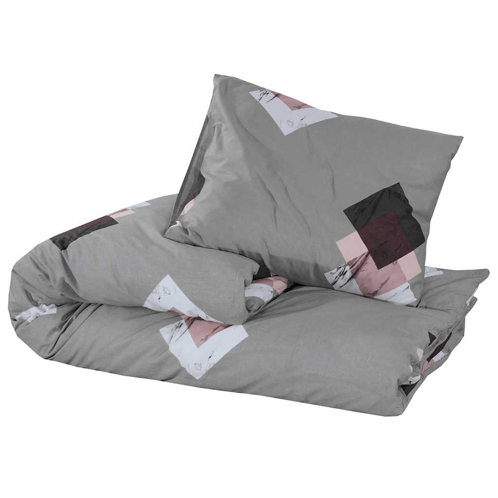 Parure de lit grise 220x240 cm coton