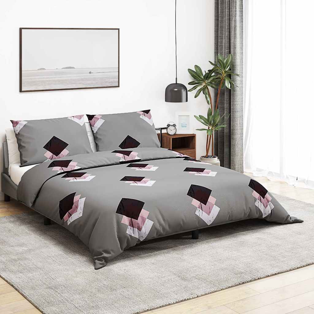 Parure de lit grise 220x240 cm coton